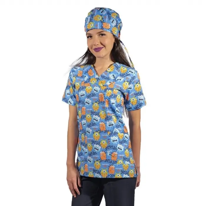 Zarf Yaka Desenli Üst - 2108 Monster