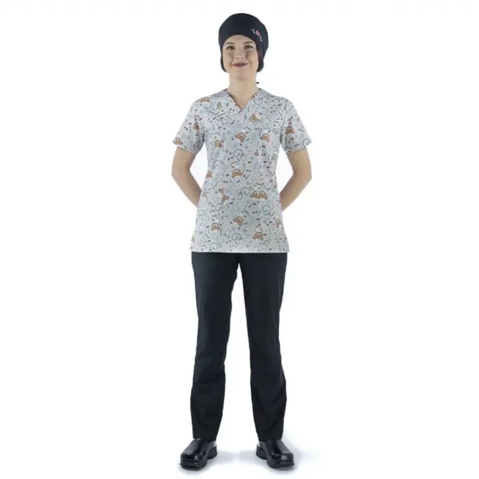 Zarf Yaka Desenli Üst - 3705 Doctor Ayıcık