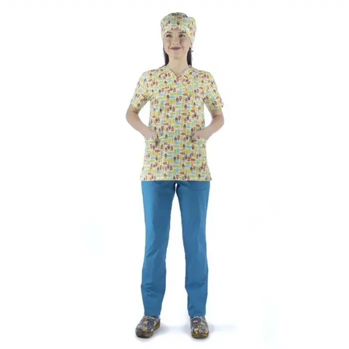 Zarf Yaka Desenli Üst - 3903 Baykuş