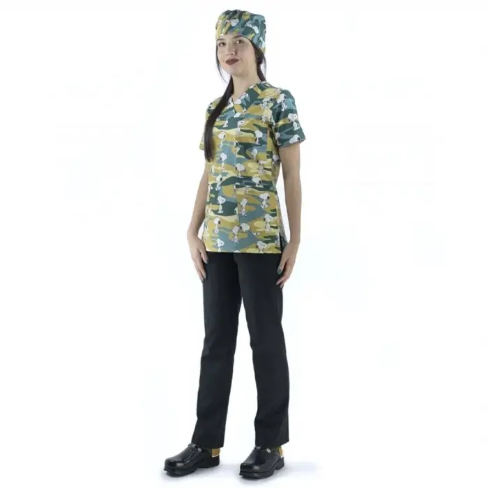 Zarf Yaka Desenli Üst - 3910 Snopy