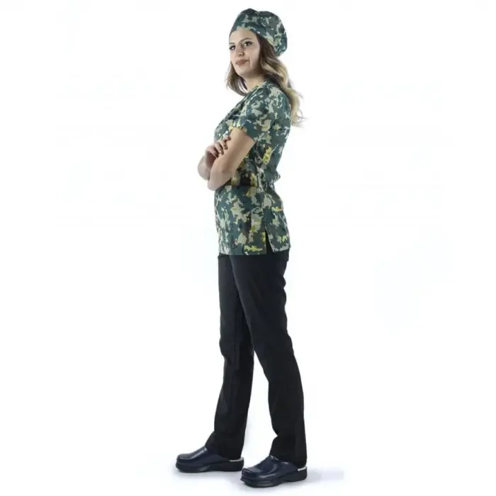 Zarf Yaka Desenli Üst - 3913 Asker