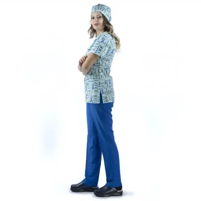 Zarf Yaka Desenli Üst - 9002 Love Yeşil