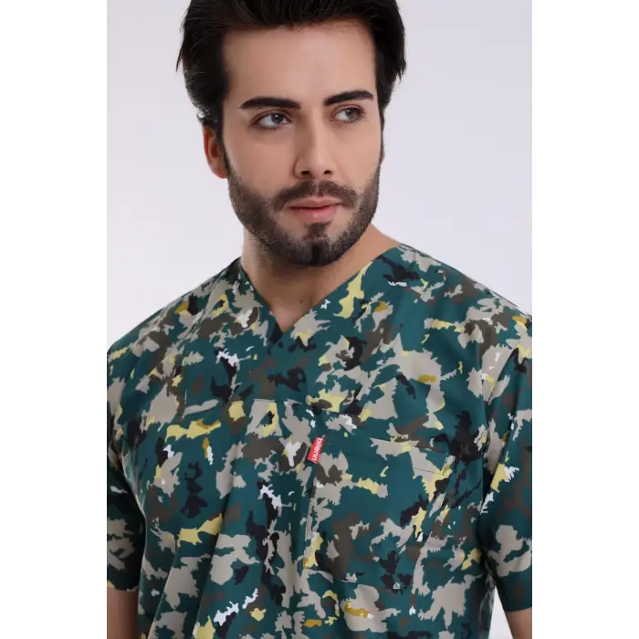 Zarf Yaka Erkek Desenli Üst - 3913 Asker