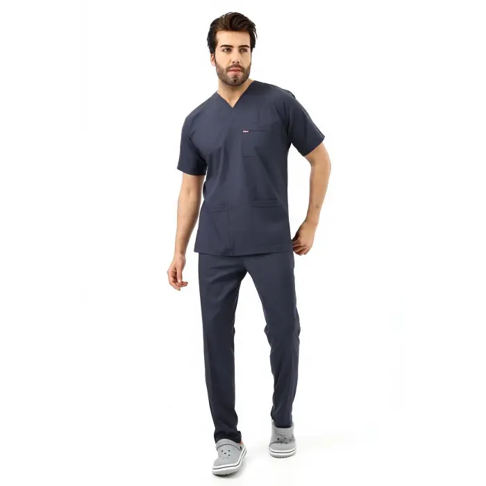 Zarf Yaka Erkek Likralı Takım - 6417 Füme