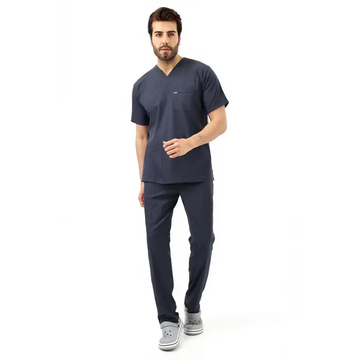 Zarf Yaka Erkek Likralı Takım - 6417 Füme