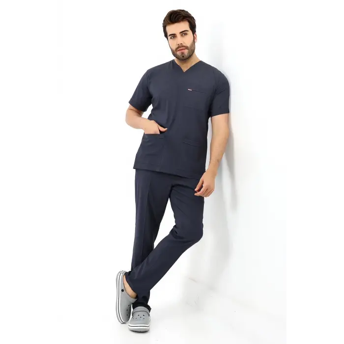 Zarf Yaka Erkek Likralı Takım - 6417 Füme