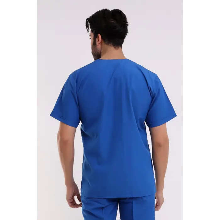 Zarf Yaka Erkek Likralı Tek Üst - 6411 Saks Mavi