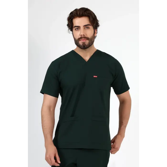 Zarf Yaka Erkek Likralı Tek Üst - 6429 Ördek Başı Yeşili