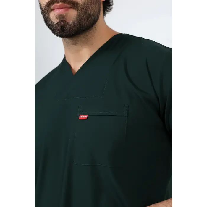 Zarf Yaka Erkek Likralı Tek Üst - 6429 Ördek Başı Yeşili