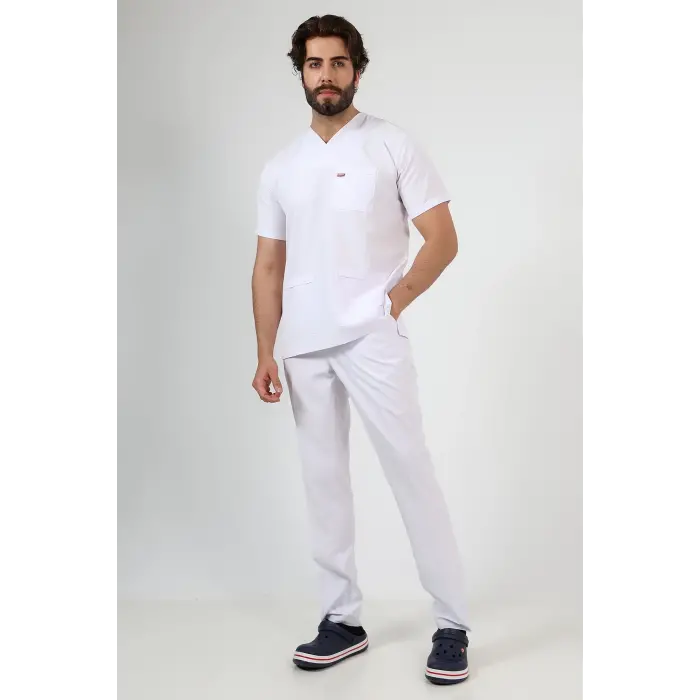 Zarf Yaka Erkek Takım - Beyaz