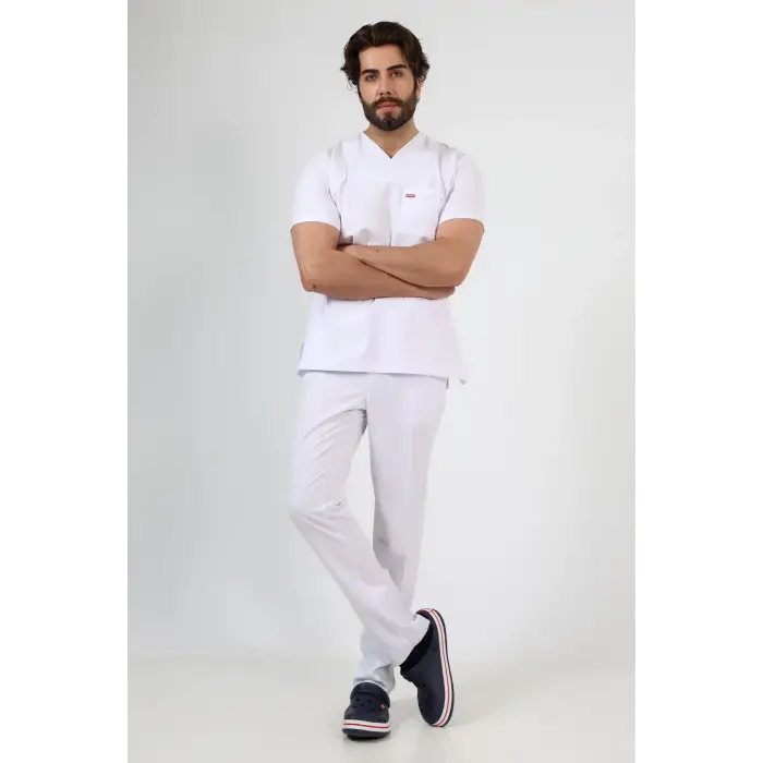 Zarf Yaka Erkek Takım - Beyaz