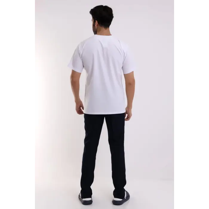 Zarf Yaka Erkek Takım - Beyaz Lacivert