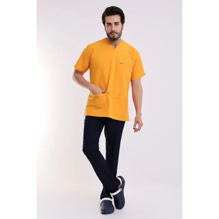 Zarf Yaka Erkek Takım - Hardal Lacivert