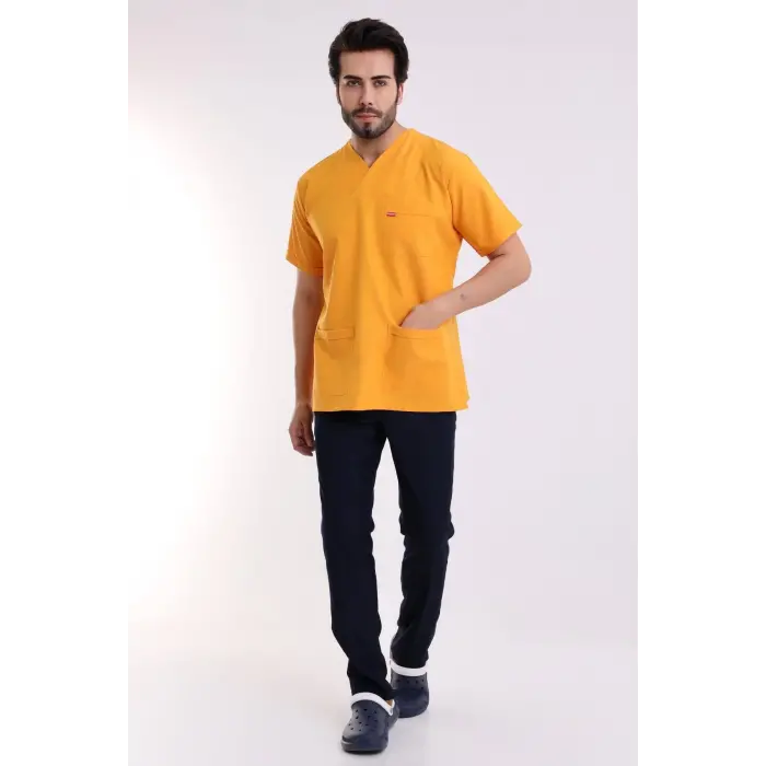 Zarf Yaka Erkek Takım - Hardal Lacivert