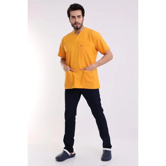 Zarf Yaka Erkek Takım - Hardal Lacivert