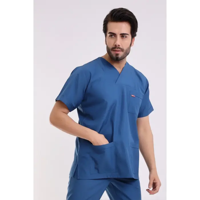 Zarf Yaka Erkek Tek Üst - 37 Petrol Mavi