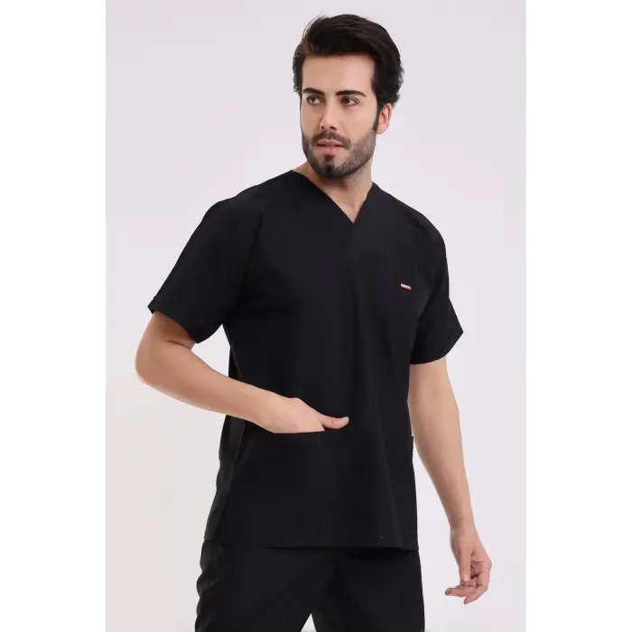 Zarf Yaka Erkek Tek Üst - 48 Siyah