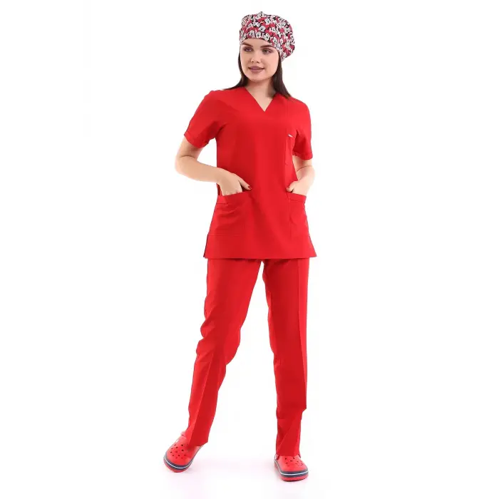 Zarf Yaka Kadın Takım - 18 Kırmızı