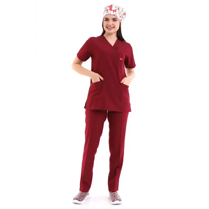 Zarf Yaka Kadın Takım - 19 Bordo