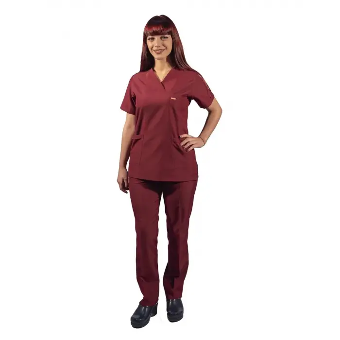 Zarf Yaka Kadın Takım - 55 Kiremit Bordo