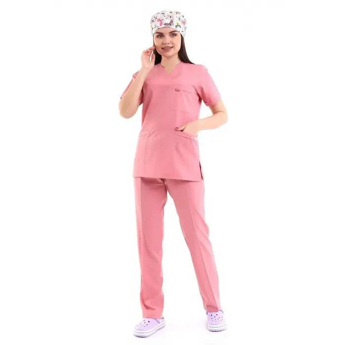 Zarf Yaka Kadın Takım - 5526 Gül Kurusu