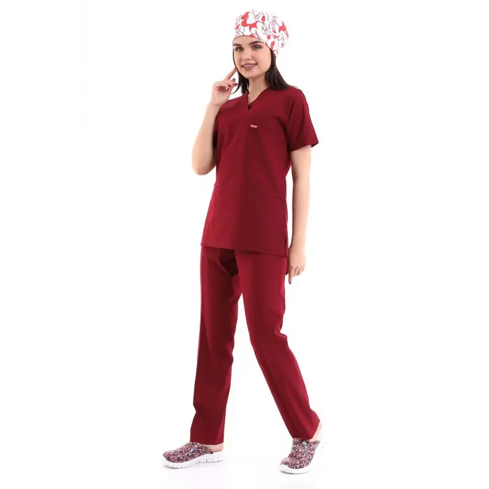 Zarf Yaka Kadın Takım - 64 Mürdüm