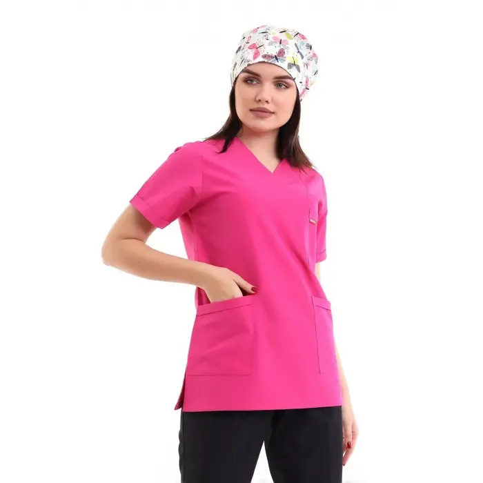 Zarf Yaka Kadın Tek Üst - 15 Fuşya Pembe