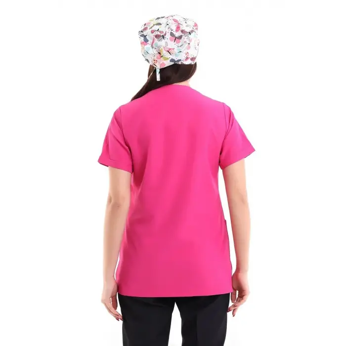 Zarf Yaka Kadın Tek Üst - 15 Fuşya Pembe