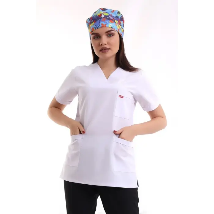 Zarf Yaka Kadın Tek Üst - 171 Beyaz