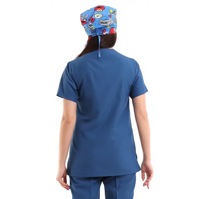 Zarf Yaka Kadın Tek Üst - 37 Petrol Mavi