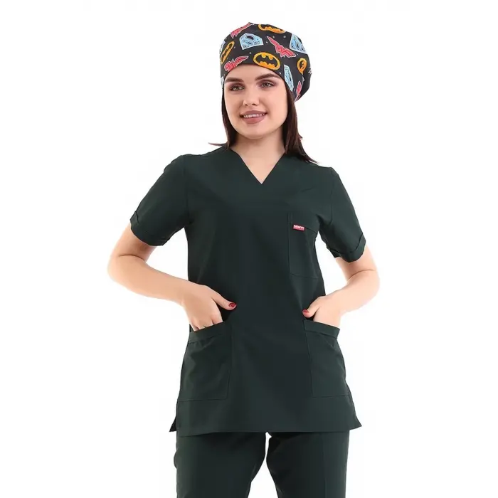 Zarf Yaka Kadın Tek Üst - 38 Ördek Başı Yeşili