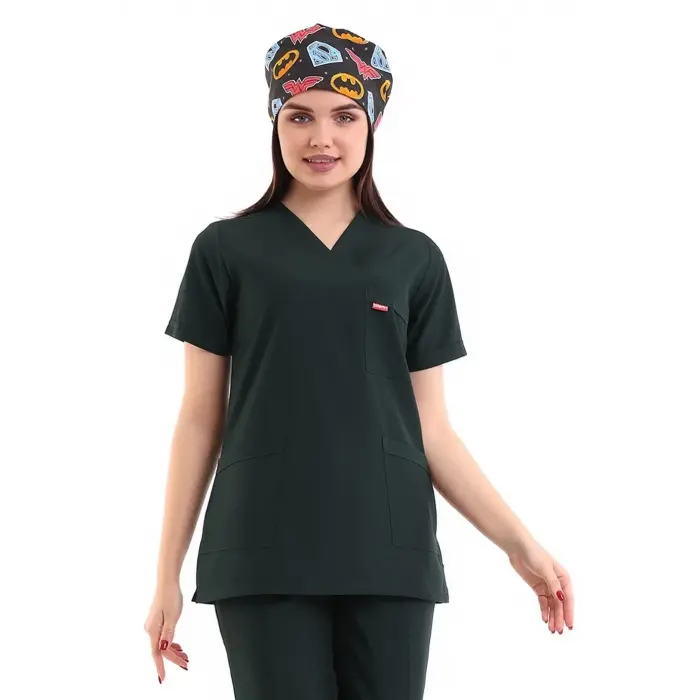 Zarf Yaka Kadın Tek Üst - 38 Ördek Başı Yeşili