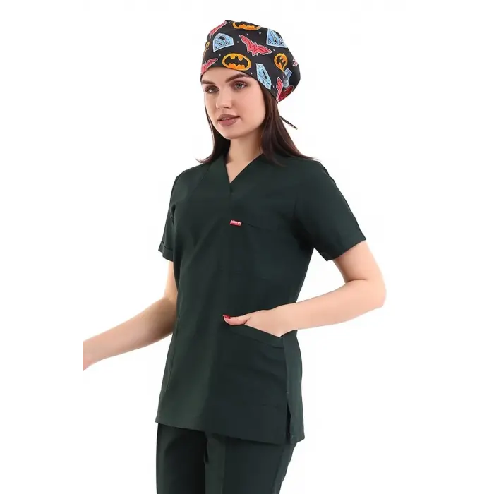 Zarf Yaka Kadın Tek Üst - 38 Ördek Başı Yeşili