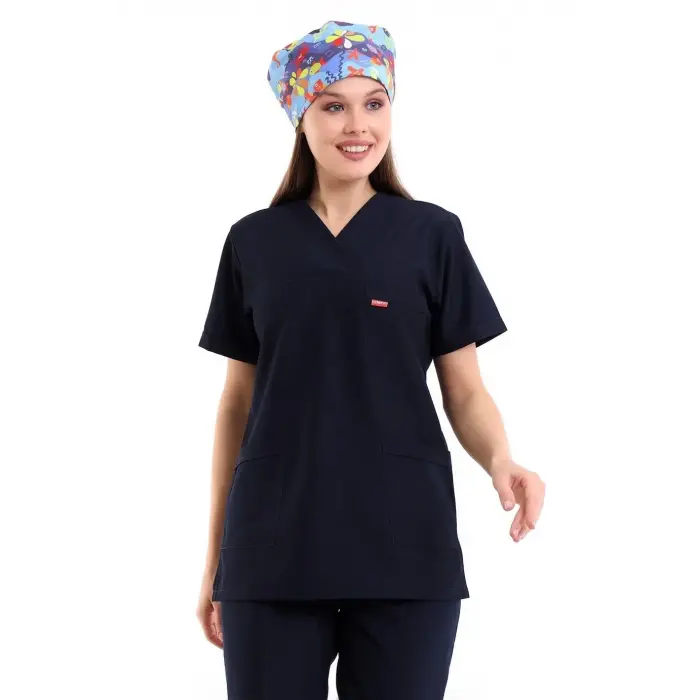 Zarf Yaka Kadın Tek Üst - 47 Lacivert