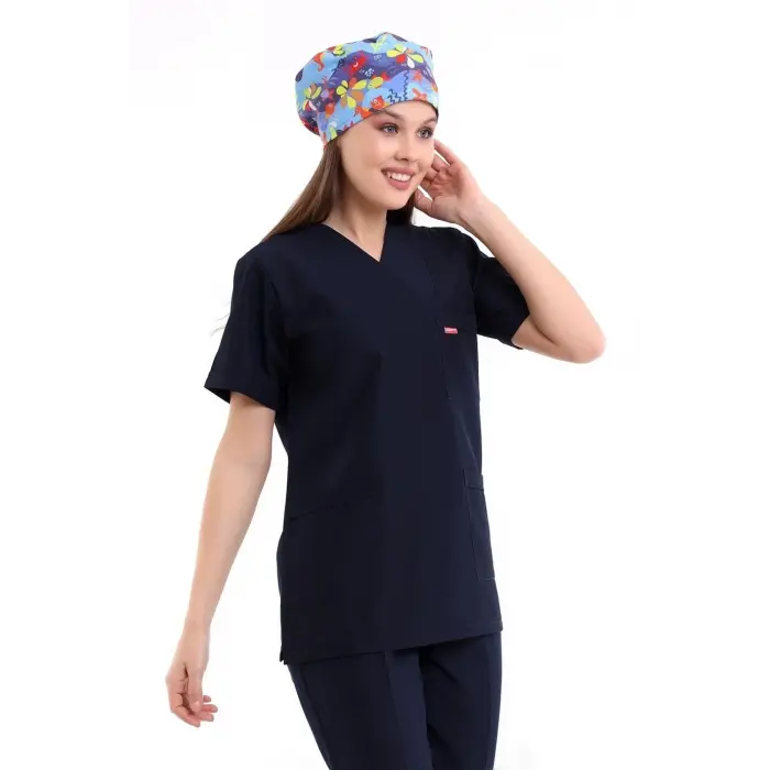 Zarf Yaka Kadın Tek Üst - 47 Lacivert