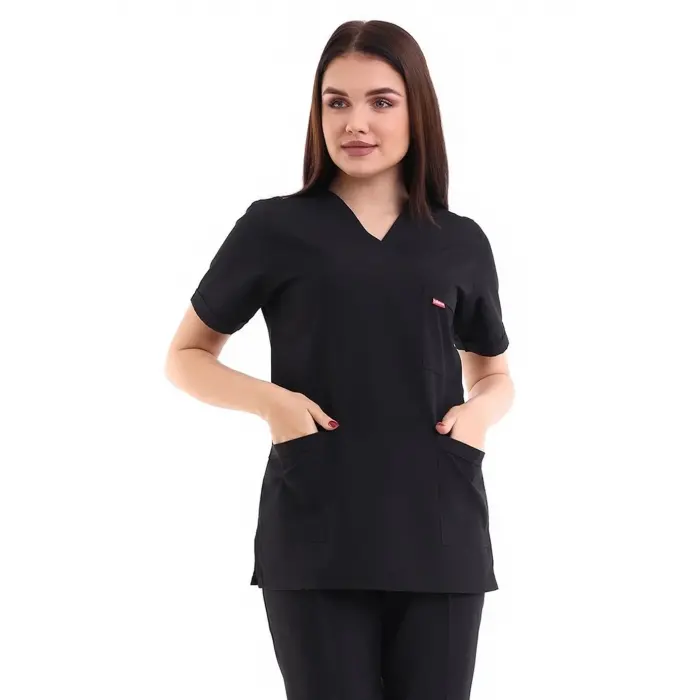 Zarf Yaka Kadın Tek Üst - 48 Siyah