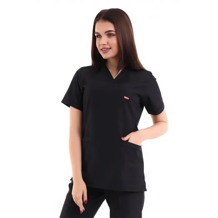 Zarf Yaka Kadın Tek Üst - 48 Siyah