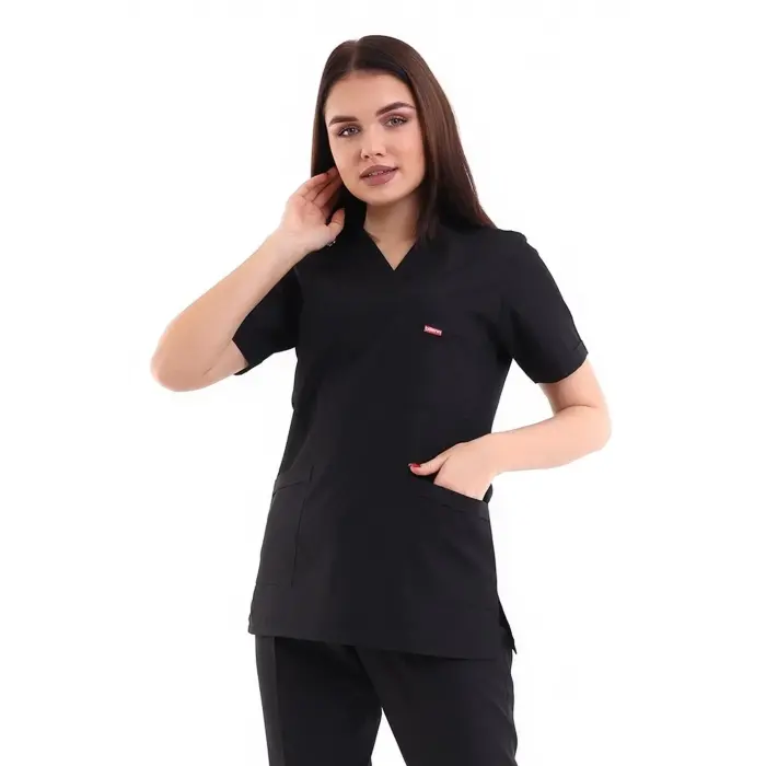 Zarf Yaka Kadın Tek Üst - 48 Siyah