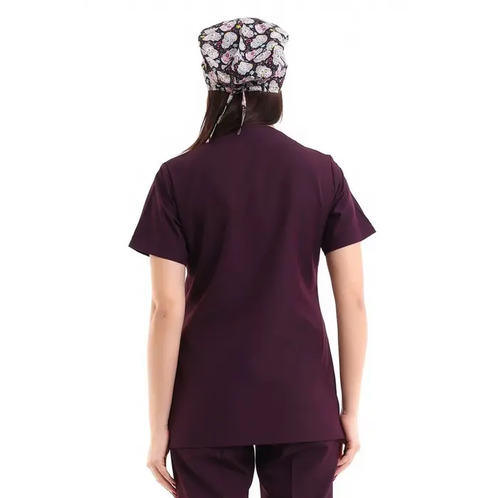 Zarf Yaka Kadın Tek Üst - 64 Mürdüm