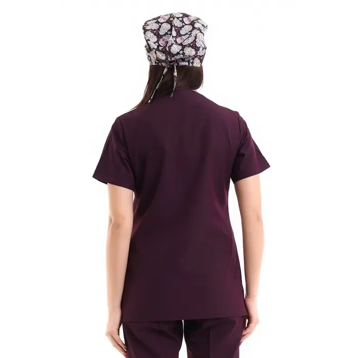 Zarf Yaka Kadın Tek Üst - 64 Mürdüm