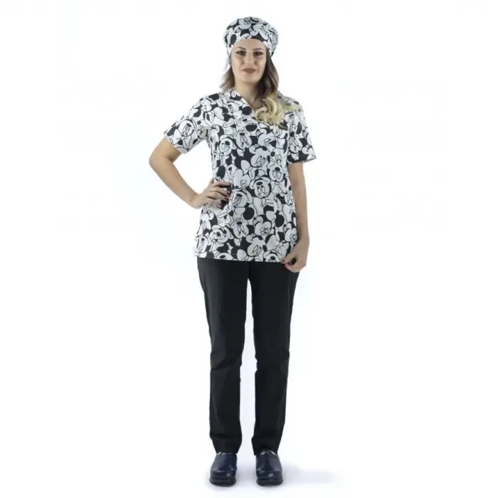 Zarf Yaka Unisex Desenli Üst - 1001 Mick Mause