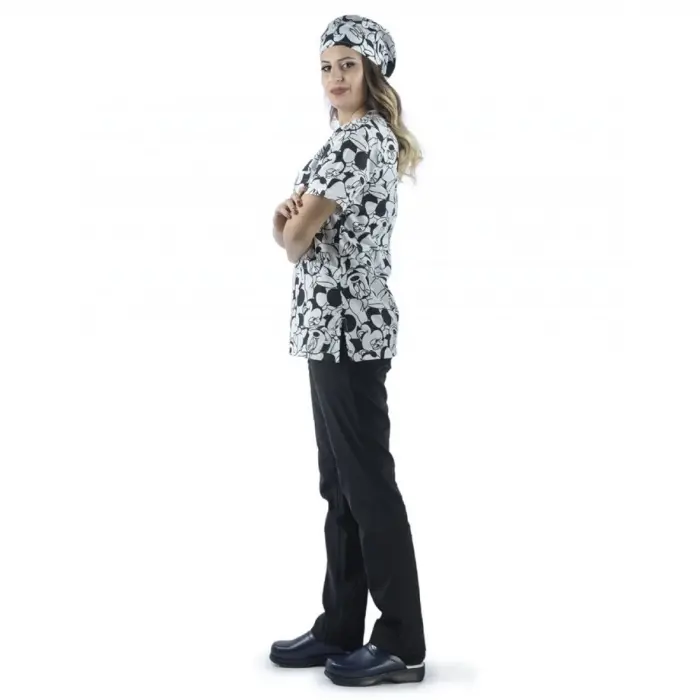 Zarf Yaka Unisex Desenli Üst - 1001 Mick Mause