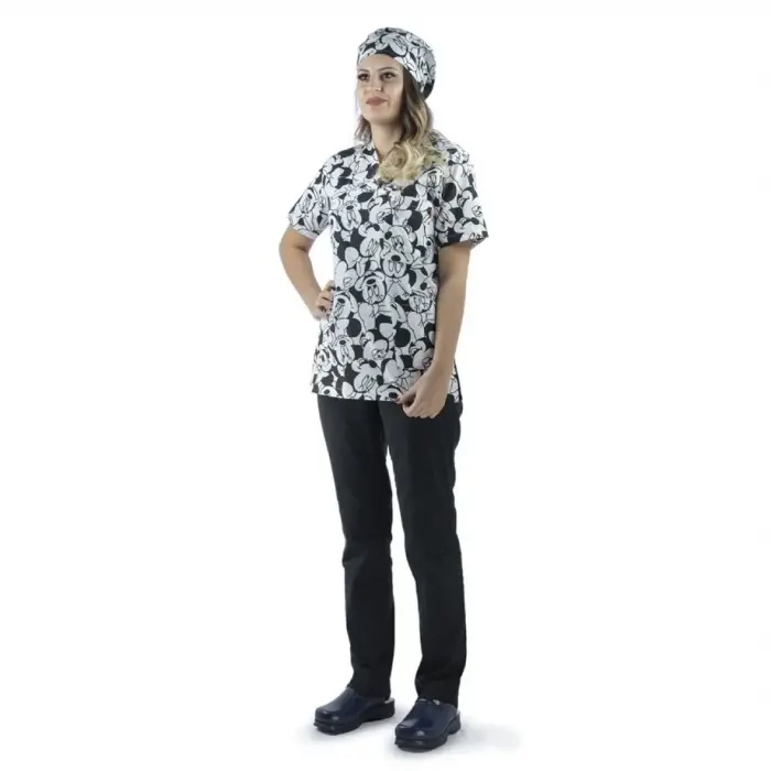 Zarf Yaka Unisex Desenli Üst - 1001 Mick Mause
