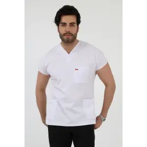 Bflex Unisex Likralı Yarasa Kol Tek Üst - 6401 Beyaz Soft