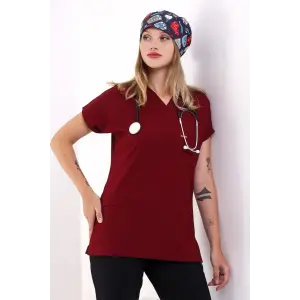 Bflex Unisex Likralı Yarasa Kol Tek Üst - 6407 Bordo