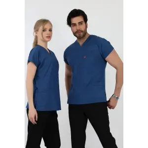 Bflex Unisex Likralı Yarasa Kol Tek Üst - 6408 Petrol Mavi Soft