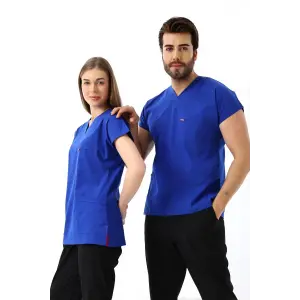 Bflex Unisex Likralı Yarasa Kol Tek Üst - 6411 Saks Mavi Soft