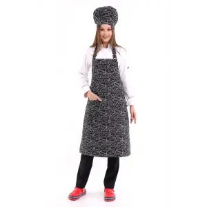 Desenli Askılı Önlük - 2504yazılı