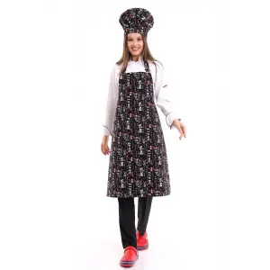Desenli Askılı Önlük - 3106 China Baskı