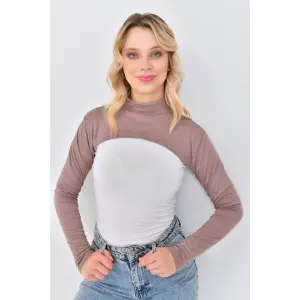 Dik Yaka Boyunluklu Kolluk - Kahve